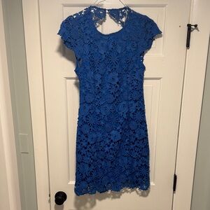 Lulu's Royal Blue Lace Mini Dress